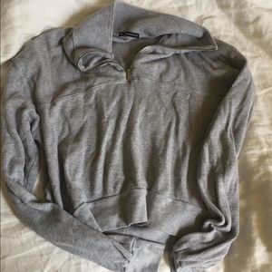 Soft gray quarter zip